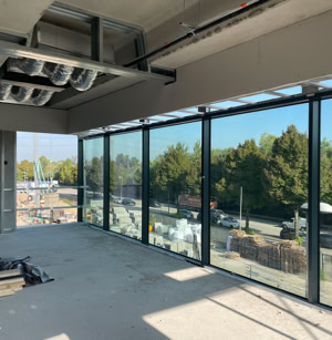 Interni dei nuovi uffici progettati da MD41 per l'azienda Italchimica di Padova.