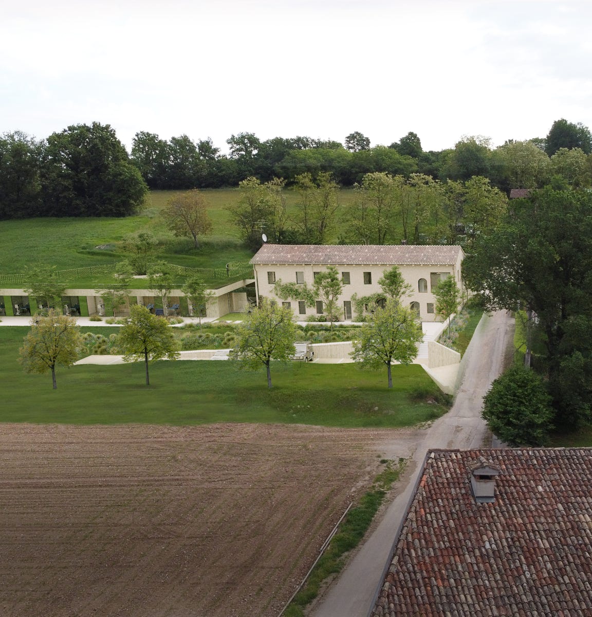 Inserimento del nuovo poliambulatorio dentistico a Castiglione delle Stiviere (MN), progettato da MD41, con intervento a impatto energetico zero.