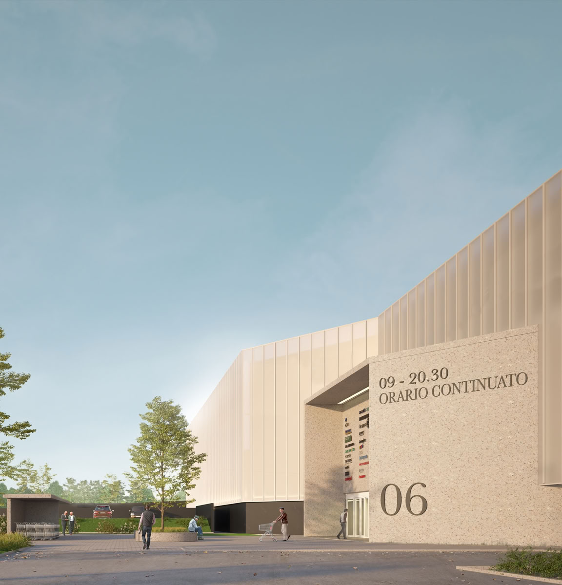 Nuova immagine architettonica del Centro Commerciale Piazzagrande attraverso il progetto di riqualificazione firmato MD41.